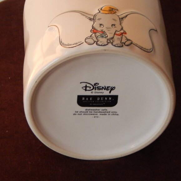 Ray Dunn Disney DUMBO White & Orange Hand Crafted Cookie Jar Canister w/ Lid NWT - Picture 8 of 9